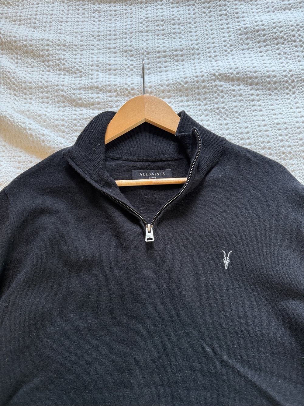 All Saints Black Half-Zip Sweater - Picture 7 of 10